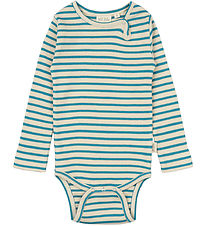 Petit Piao Bodysuit l/s - Rib - Modal - Turquise/Dark Off White