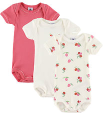 Petit Bateau Samfellur c/o - 3 Pakki - Hvítt/Bleikt