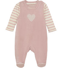 Fixoni Strampler m. Body l/ä - Velours - Shadow Grau