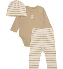 Fixoni Set - Leggings/Beanie/Bodysuit l/s - Sesame