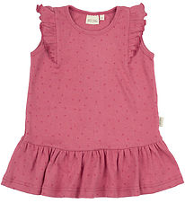 Petit Piao Dress - Rib - Modal- Frill Dot - Light Berry