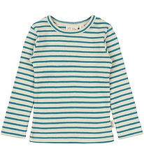 Petit Piao Blouse - Rib - Modal - Turquise/Dark Off White