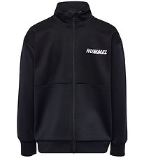 Hummel Cardigan - Waffle Fabric - hmlOdin Zip - Black/Asphalt