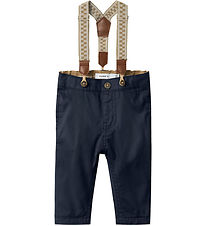 Name It Trousers w. Suspenders - NbmRyan - Dark Sapphire