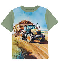 Minymo T-shirt - Hedge Green w. Print