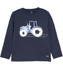 Minymo Blouse - Blue Nights w. Reversible Sequins