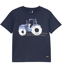 Minymo T-shirt - Blue Nights w. Reversible Sequins