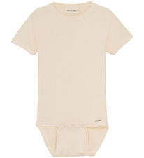Minymo Bodysuit s/s - Rib - White Swan