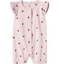 Name It Summer Romper - NbfFilly - Light Lilac w. Strawberry