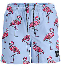 Jack & Jones Badeshorts - JpstMaui - Kaschmir Blue m. Print