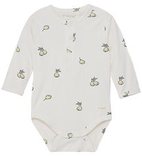 Fixoni Bodysuit l/s - Eggnog w. Lemons