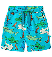 Småfolk Shorts - Blue Atoll m. Hammarhajar