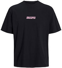 Jack & Jones Stuttermabolur - JcoInterlude - Black M. Texti