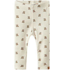 Lil' Atelier Leggings - Rib - NbnGavo - Turteltaube/Teddy Bear