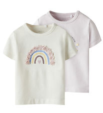 Name It T-shirt - NbfFines - 2-Pack - Cloud Dancer/Light Lila