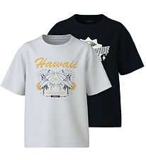 Name It T-shirt - NkmVilogo - 2-Pack - Black/Bright White
