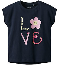 Name It Stuttermabolur - NmfFjóla - Dökkblátt Blazer/Love
