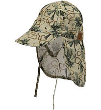 Mikk-Line Sun Hat - Long Neck - UV50+ - Gray Green w. Print