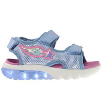Geox Sandals w. light - Ciberdron - Sky/Fuchsia