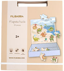 Filibabba Magnetisch Puzzel - 20 Bakstenen - Dino Strand