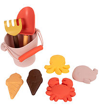 Filibabba Strandset - Silikon - 8 Teile - Peach Mix