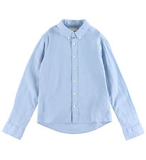 GANT Skjorta - Lin/Bomull - Färskt Blue