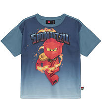 LEGO® Ninjago T-Shirt - LwTaffy 307 - Mattblau m. Print