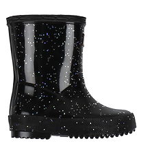 Hunter Rubber Boots - Kids First Giant Glitter - Black