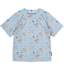 Mikk-Line Swim Top - UV50+ - Faded Denim w. Checs/Print