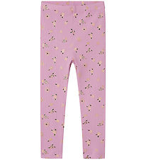 Name It Leggings - Rib - NmfPosana - Smokey Grape m. Glitzer