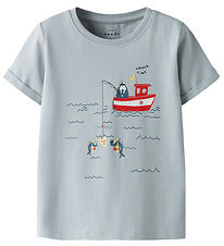 Name It T-shirt - NmmVux - Pearl Blue/Lunch hour