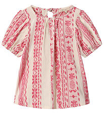 Fliink Blouse - Addie - Cloud Dancer Pink Stripe