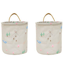 OYOY Förvaringskorgar - 2-pack - Deer & Duck - Small - Beige
