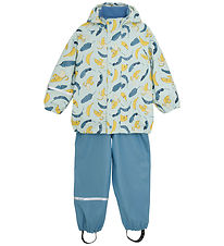 CeLaVi Rainwear w. Suspenders - PU - Blue Heaven w. Print