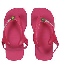 Havaianas Flip Flops - Baby Brasil Logo II - Pink Flux/White
