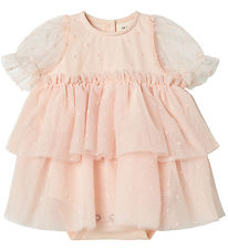 Lil' Atelier Samfella m. pilsi c/o - NbfFrilla - Tyl - Peach Blu