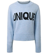 Hound Blouse - Knitted - Text - Light Blue
