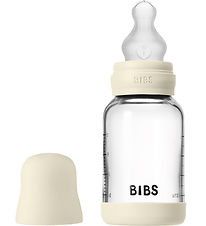 BIBS Feeding Bottle - 120 mL - Glass/Silicone - Ivory