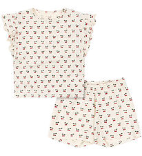 Konges Sløjd Set - T-shirt/Shorts - Lin Frill - Cherry Motif