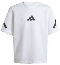 adidas Performance T-Shirt - J ZNE Tee - Weiß/Schwarz
