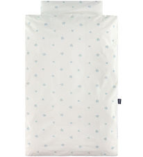 Nørgaard Madsens Bettwäsche - Baby - Weiß m. Blaue Blumen