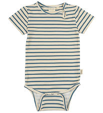Petit Piao Bodysuit s/s - Total - Blue Mirage/Off White