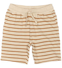 The New Shorts - Black - Indian Tan Striped