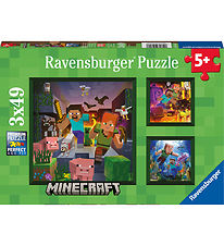 Ravensburger Pussel - 3x49 Delar - Minecraft
