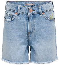 Kids Only Stuttbuxur - KogPacy - Light Blue Denim M. Blóm