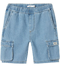Name It Shorts - NkmRyan - Light Blue Denim/Stripes