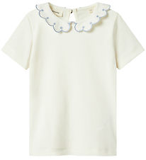 Lil' Atelier Stuttermabolur - NmfFundo Coconut Mlik/Zen Blue
