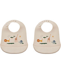Liewood Bib - 2-Pack - Silicone - Tilda - Safari Sandy Mix