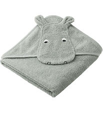 Liewood Hooded Towel - Albert - Hippo Dove Blue