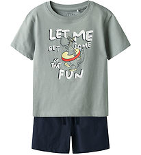 Name It Shorts Set - Shorts/T-Shirt - NmmVigor - Slate Grau